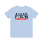 'Ask Me About Medicare & Life Insurance' Unisex Jersey Short Sleeve Tee