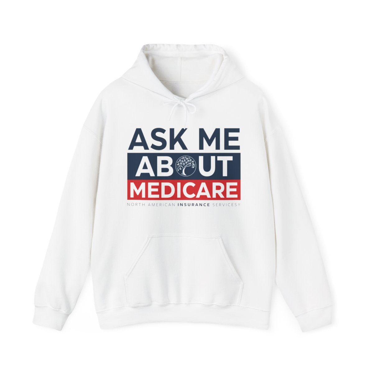 'Ask Me About Medicare & Life Insurance' Unisex Heavy Blend™ Hooded Sweatshirt